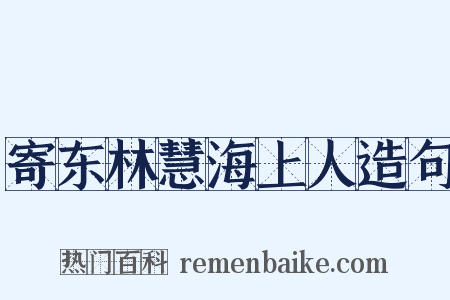 寄东林慧海上人造句是什么意思的图片